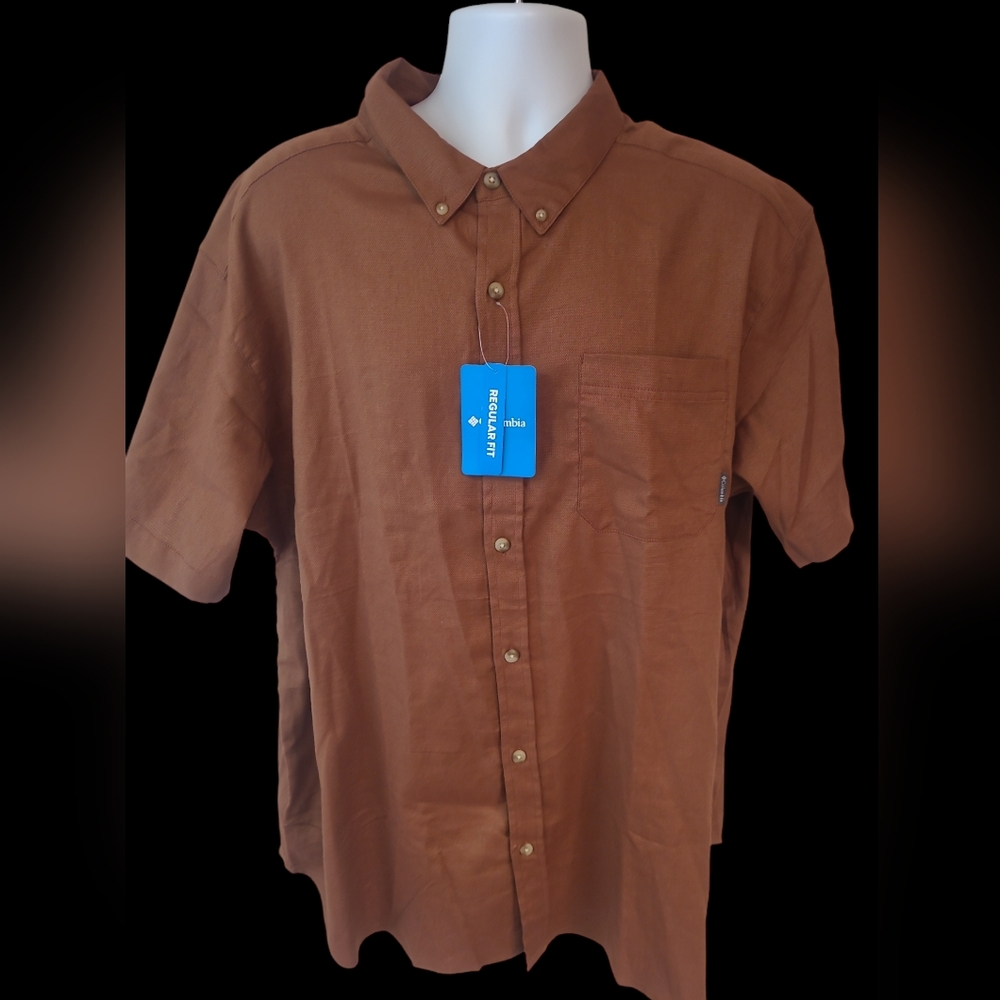 Columbia Brown Button Down Shirt Size  XXL